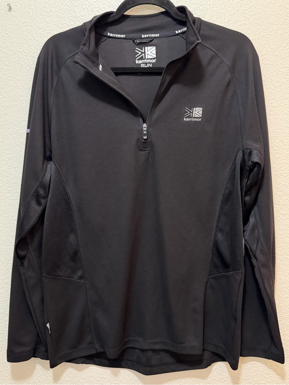 Karrimor black 1/4 zip running pullover, lightweight, woman's med